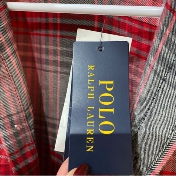 NWT Polo Ralph Lauren Plaid Button Down Maxi Shirt Dress Size 2 - Picture 7 of 9
